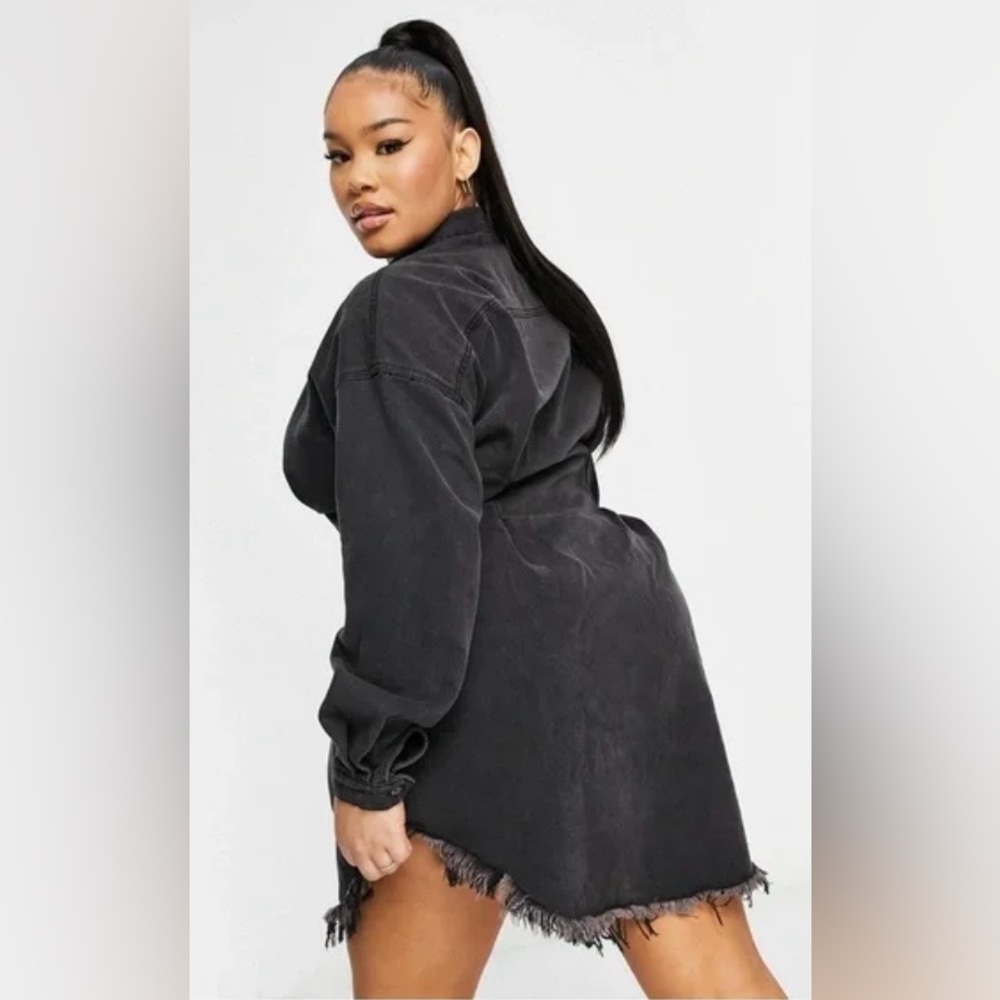 MISSGUIDED PLUS CORSET WAIST DENIM DRESS